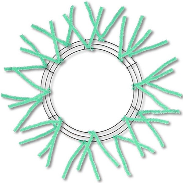 Teal Seafoam green 15 inch wreath Frame, teal Pencil Work Form, Deco Mesh supplies, wreath Work Frames, Wreath making supplies, XX750470