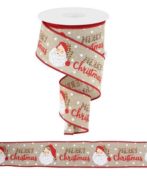 Raz 2.5 Red and White Striped Wired Christmas Ribbon R4071775