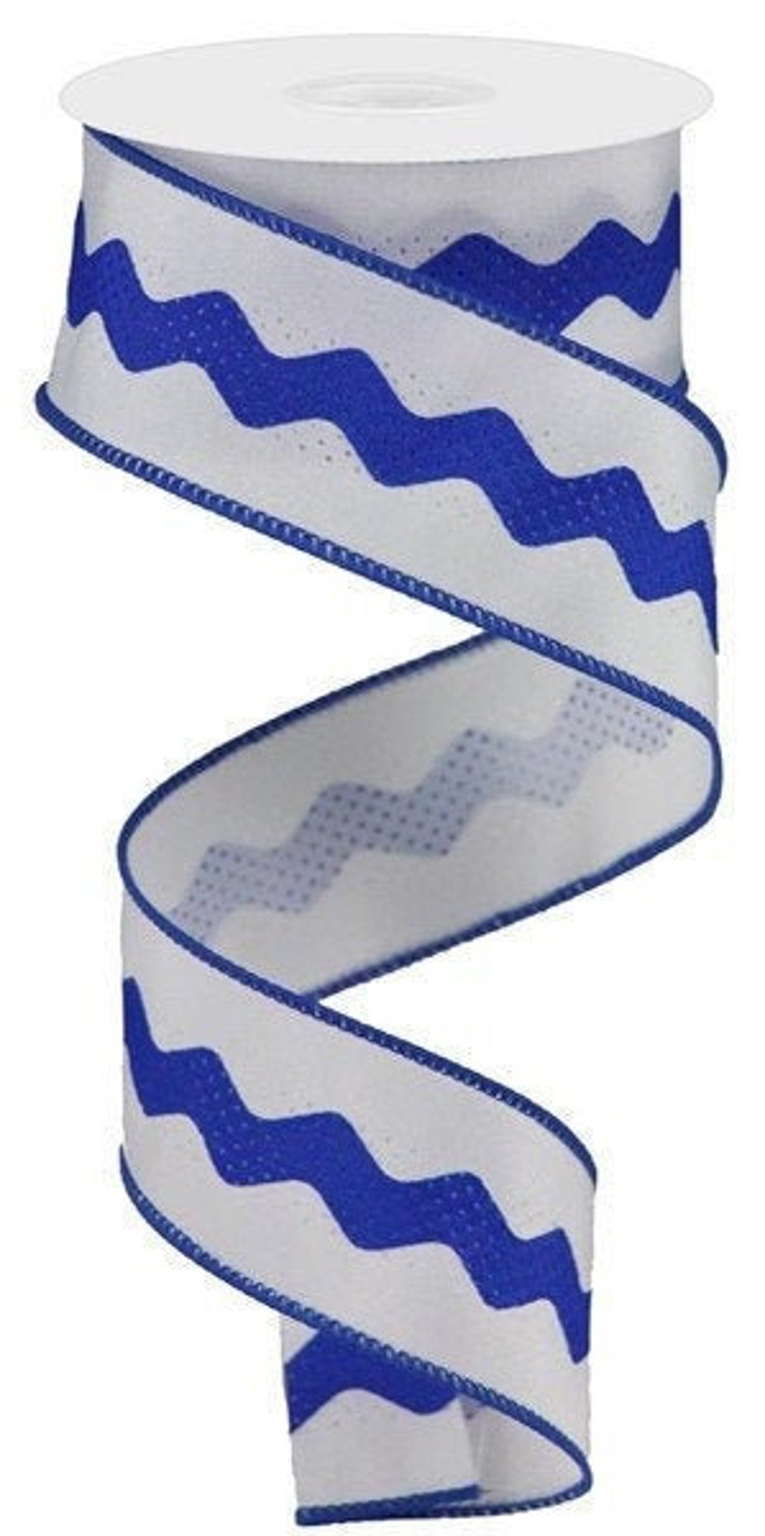 Royal Blue and White Wired Ribbon, Kentucky Colors College Ribbon, Deco ...