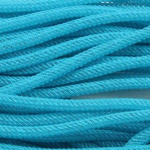 Turquoise jute Flex Tubing, 8MM turquoise flex tubing, flexible tubing, Floral flex tubing, turquoise flex roping, blue flex tubing, 10 Yds