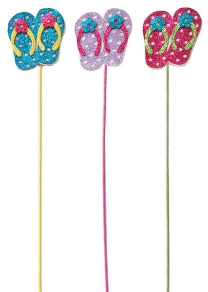 Glitter Flip Flop Pick, Sandals Pick, Beach Pick, Beach Wreath Decor,…
