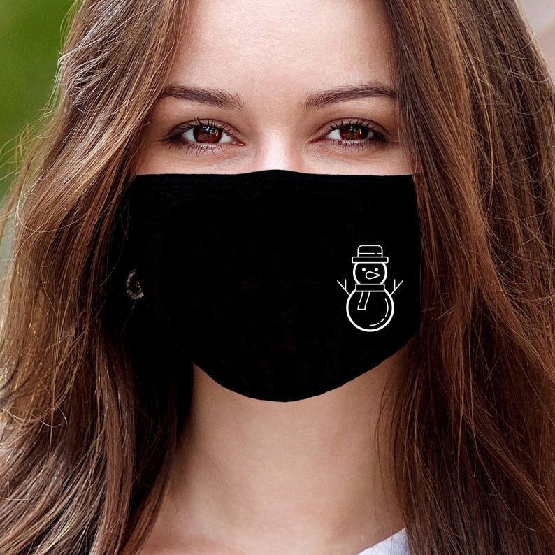 CHRISTMAS FACE MASK Snowman Face Mask Fun Face Mask Winter Etsy