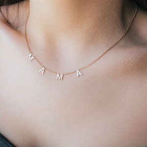 Mama Letter Necklace , Mama Necklace , Spaced Letter Necklace, Custom Name Necklace , Initial Necklace, Personalized Jewelry, Christmas Gift