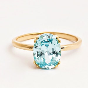 Blue Topaz Ring: Sterling Silver or Solid Gold, Elegant Gemstone