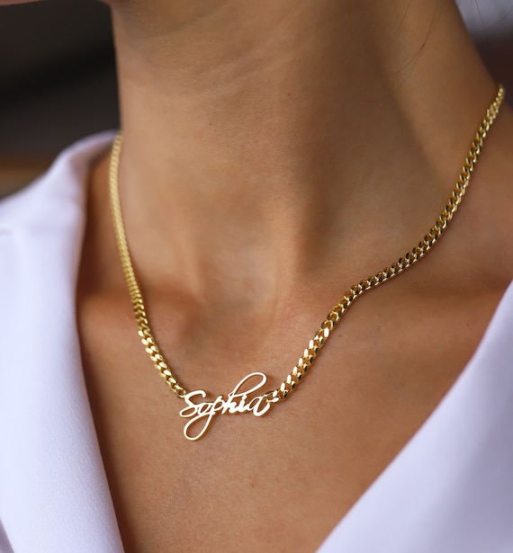 Name Plate Necklace Nameplate Necklace Custom Name Necklace Chain