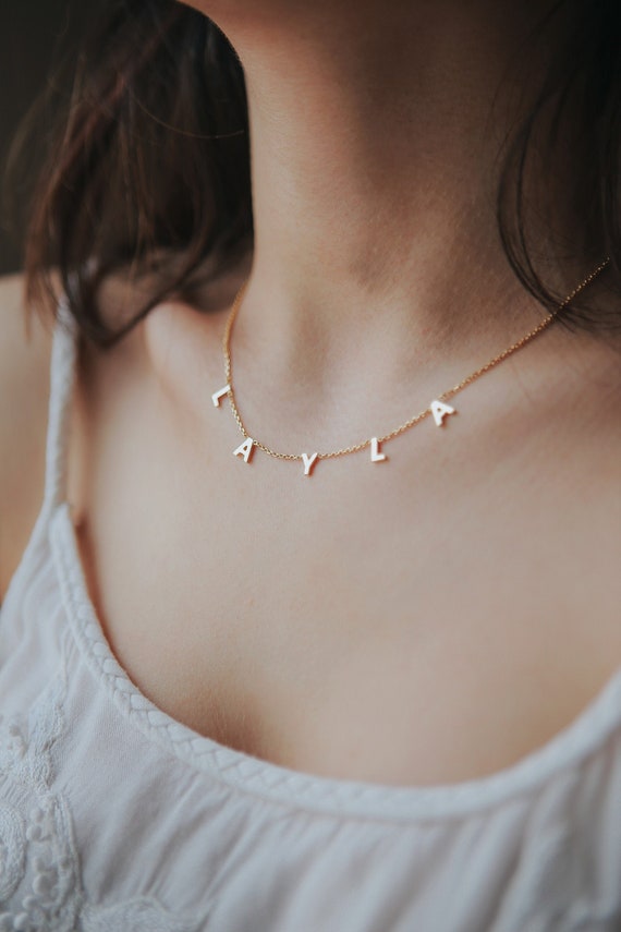 Custom Letter Necklace , Dainty Initial Name Necklace, Personalized Initial Name Jewelry , Dainty Initial Necklace, Letter Name Necklace  TY