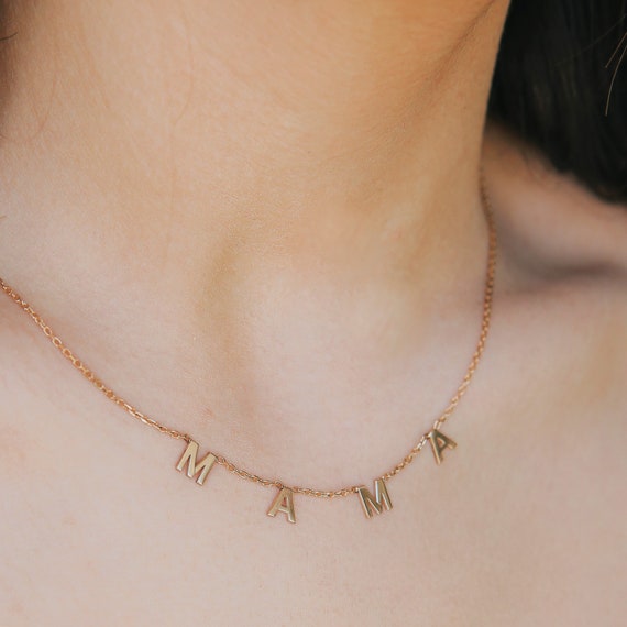Mama Letter Necklace Mama Necklace 