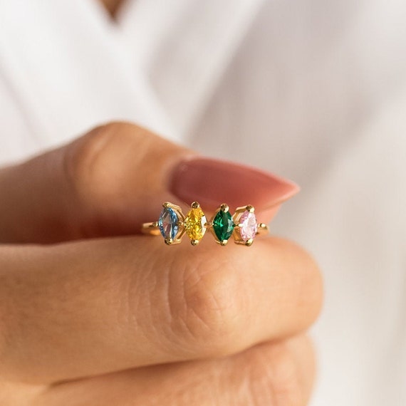 Christmas Gift Birthstone Ring, Family Birthstone Ring, Mothers Ring, Birthstone Jewelry, Personalized Ring, Personalized Ring