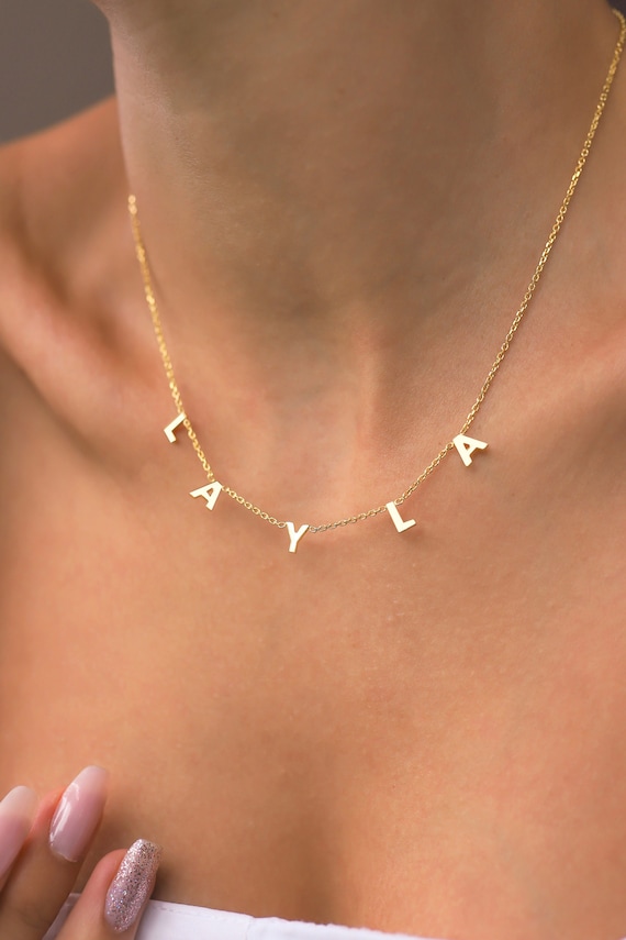 Spaced out letter necklace deals