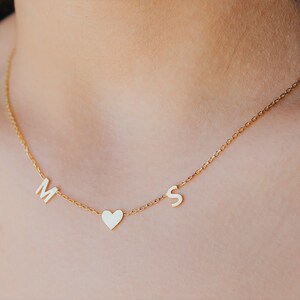 Space Letter Necklace, Personalized Initial Necklace, Sterling Silver Name Necklace, Personalized Jewelry, Bridesmaid Gift, Mothers Day Gift