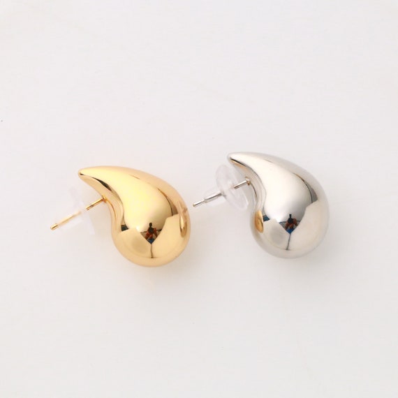 Gold Trendy Drop Earrings for Women, Dupes Earrings Lightweight Waterdrop Hollow Hoops, Hypoallergenic Gold Plated Earrings Fashion Jewelry