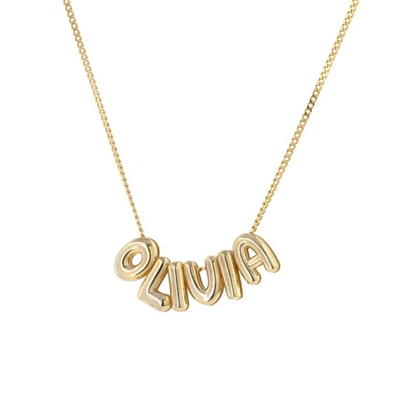 Personalized 3D Initial Necklace, Custom Bubble 3D Initial Charm, 3D Letter Necklace, Custom Bubble Name Necklace Bubble Name Gift For Women