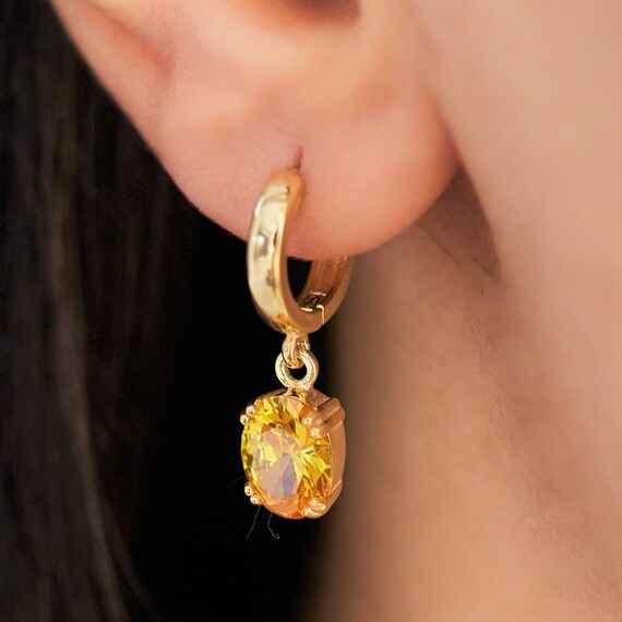Topaz Dangle Earrings, Personalized Birthstone Jewelry, Dangle and Drop Earrings, Stone Earrings Dangle, Semi-Precious Stone Earrings