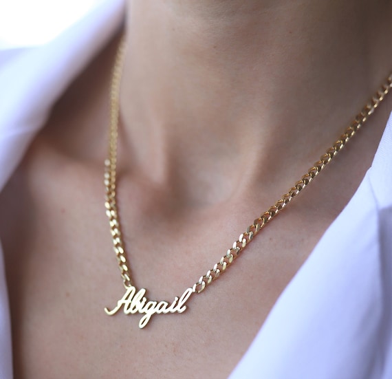 Name Plate Necklace Nameplate Necklace Custom Name Necklace Chain