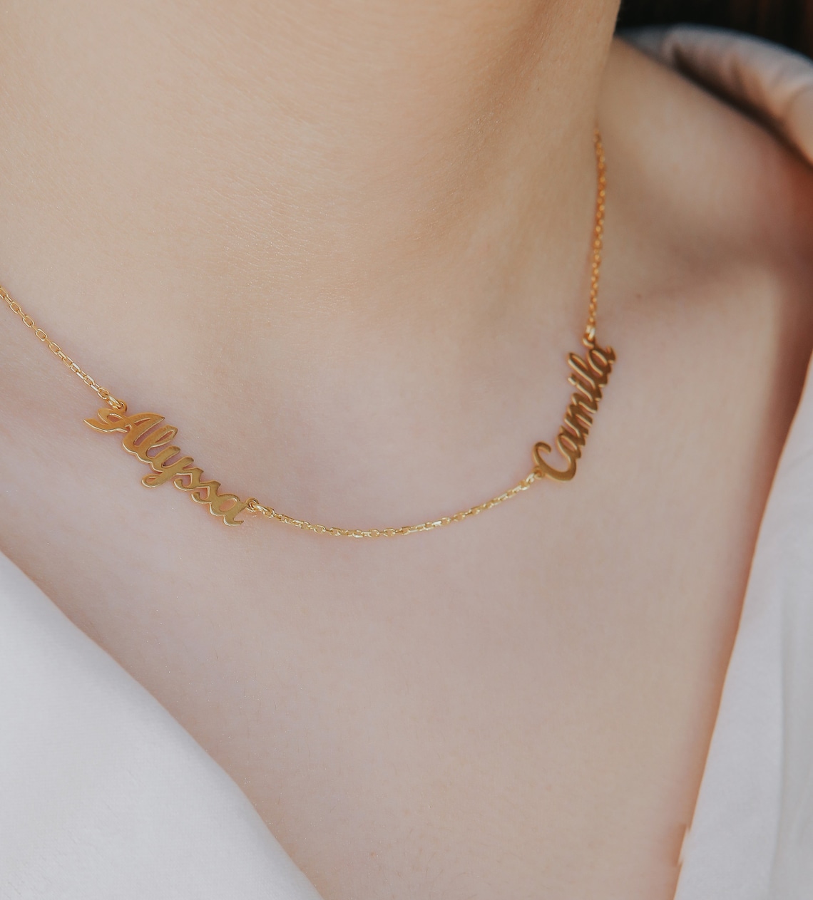 Custom Names Necklace Two Names Necklace Children Names Etsy