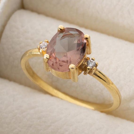Natural Zultanite Ring 14K Gold Vermeil | Color Changing Zultanite Gemstone Ring | Turkish Gem | Dainty Gold Gift for Her