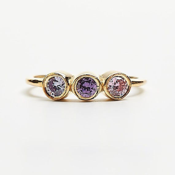 Mothers Ring 1, 2, 3, 4 , 5 Stone, Birthstone Ring for Mom, Birthstone Jewelry, Personalized Ring, Personalized Jewelry, Round Gemstone Ring