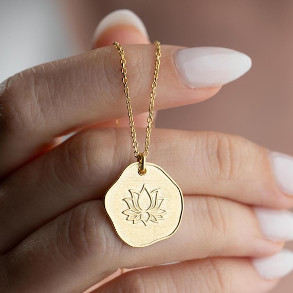 Gold Lotus Flower Necklace, Symbol of Peace, Spirituality, Growth, Minimalist Lotus Pendant Meaningful Symbol of Strength, Growth, Serenity