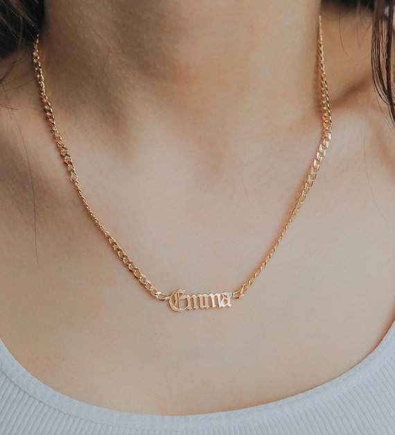 Chunky cheap name necklace