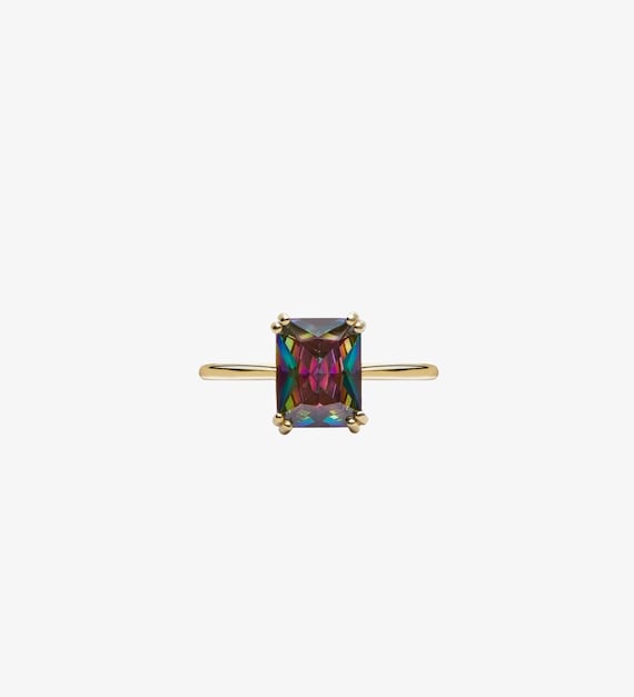 Topaz Statement Ring, Mystic Topaz Ring, Mystic Stone Rings, Mystic Topaz Wedding Ring, Mystic Topaz Engagement Ring, Topaz Solitaire Rings
