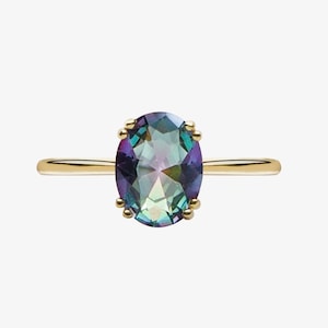 Statement Mystic Topaz Ring, Mystic Topaz Rings, Authentic Mystic Topaz Ring, mystic topaz engagement ring, Solitaire Mystic Topaz Ring MST6