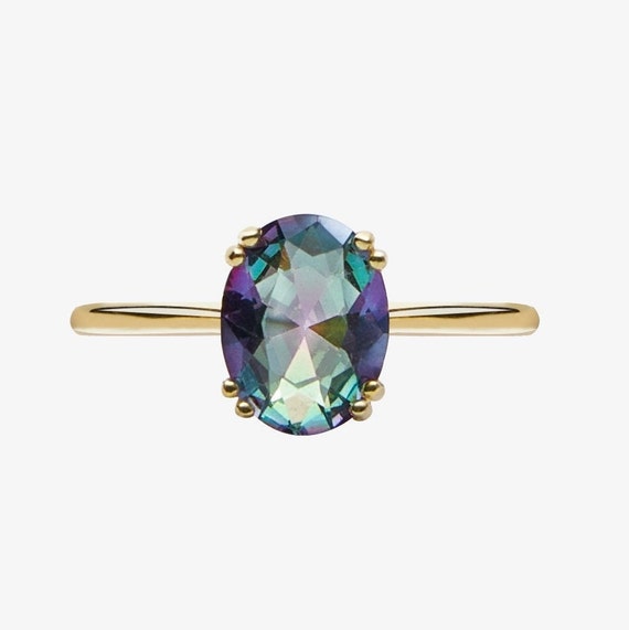 Statement Mystic Topaz Ring, Mystic Topaz Rings, Authentic Mystic Topaz Ring, mystic topaz engagement ring, Solitaire Mystic Topaz Ring MST6