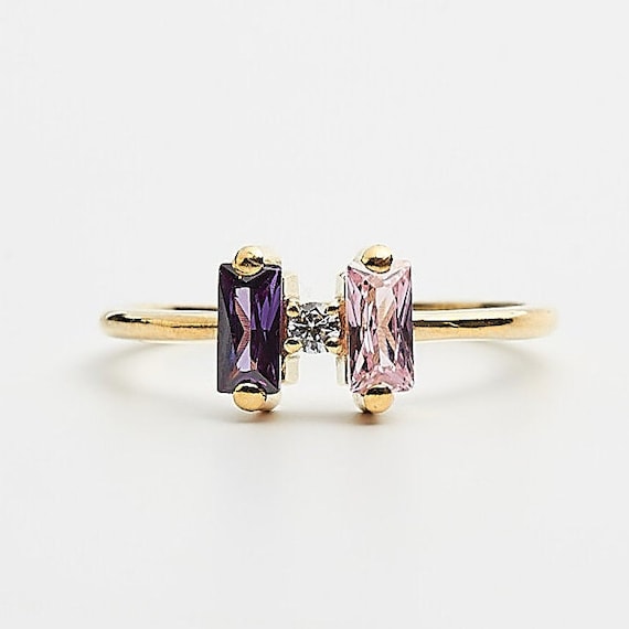 Build Your Family Birthstone Ring, Your Personalized Birthstone Ring, Vibrant Birthstone Rings, Stacking Birthstone Rings, Stacking Gemstone