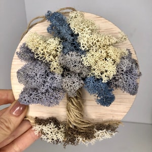 Preserved Moss Tree, White Moss Wall Art, Tree Of Life Moss Art , Homemade Moss Ornaments, Moss Wall Decor, Moss Gifts, Small Winter Gifts