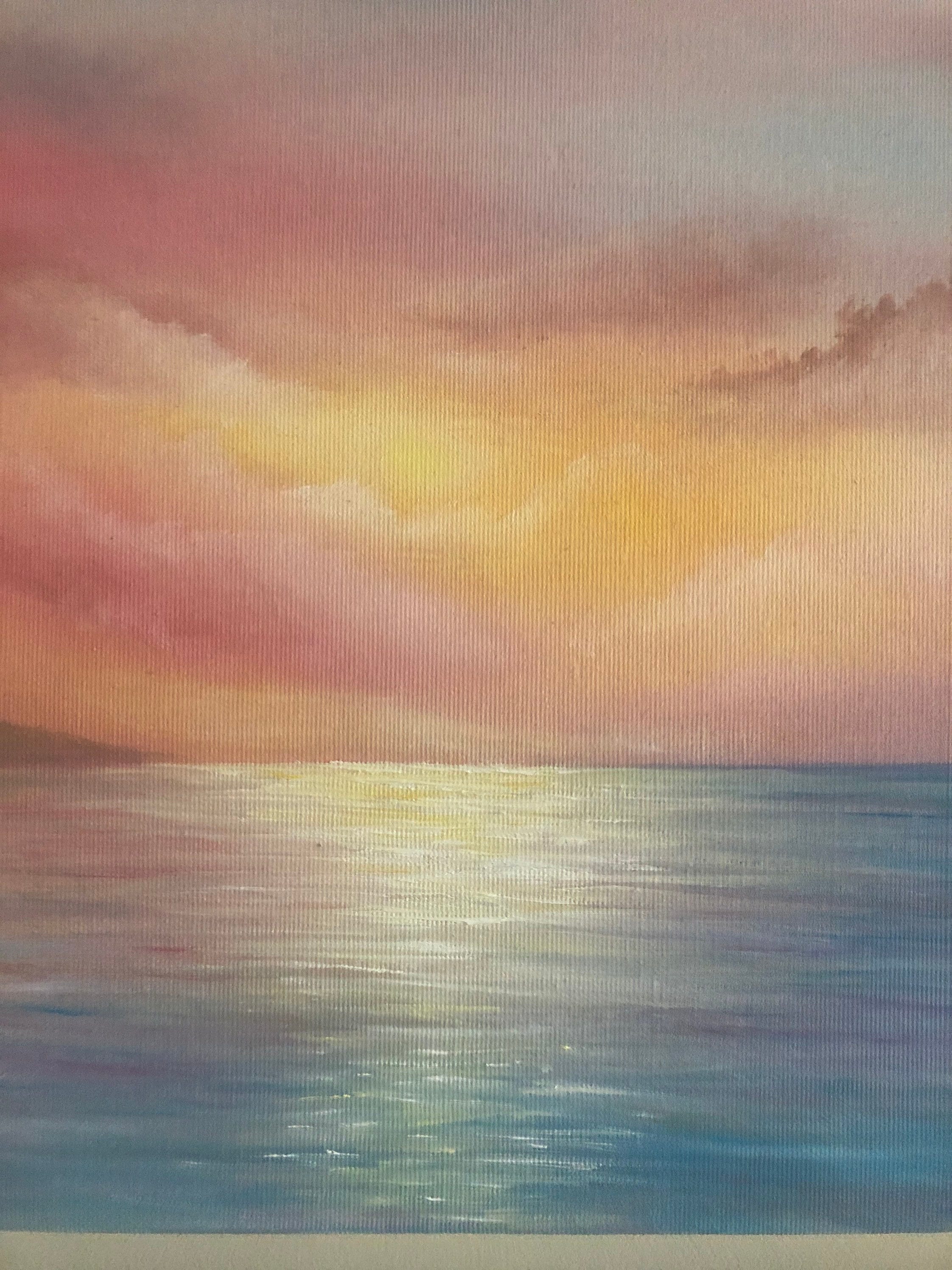 Sunset Sea Oil Painting On Canvas Seascape Painting Original | Etsy