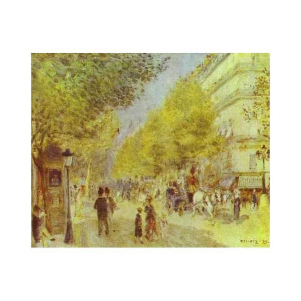 Toile ou impression de qualité musée pour encadrement, Les Grands Boulevards, Pierre-Auguste Renoir