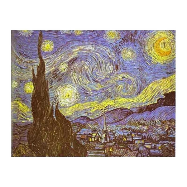 Museum quality canvas or art print for framing, Van Gogh 1889 La Nuit étoilée