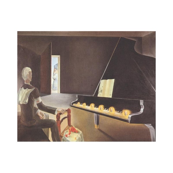 Teilweise Halluzination Sechs Erscheinungen Lenins auf einem Flügel, 1931, 1931Salvador Dali