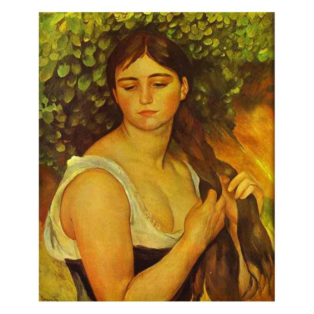Museumquality Canvas or Art Print for Framing Girl Braiding Etsy