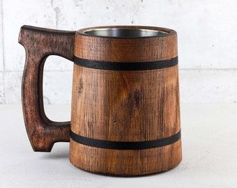 Personalized beer mug Custom wooden beer stein Engraved beer glass Groomsman gifts Best Man proposal Birthday gift for Him
