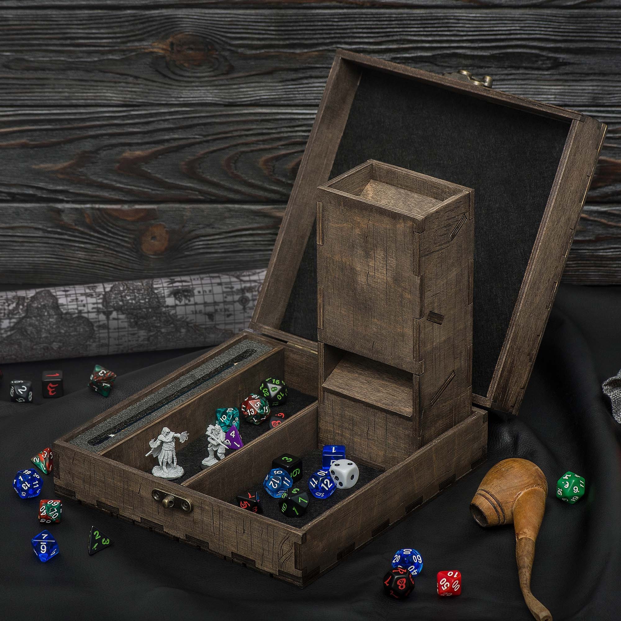 Dice Wooden Tray, Rolling Dice Tray, Dice Tray, Dungeons and Dragons
