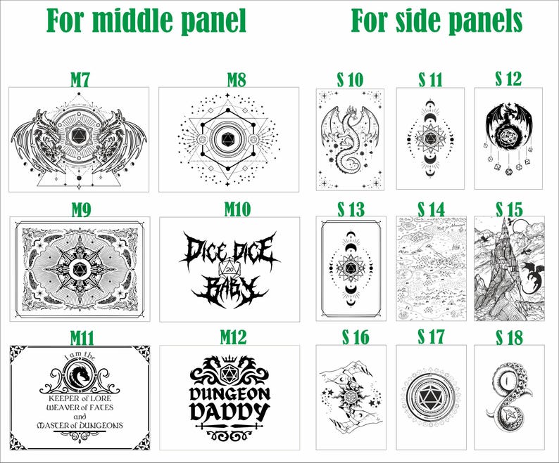 Custom dungeon master screen, Wooden RPG screen, dm screen magnetic wood with dice towers, Mystic dnd dm screen with initiative tracker image 5