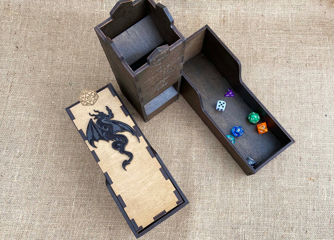 Dice Tower Wood, Dnd Dice Tower and Tray, Wooden Dice Tower, Dungeons