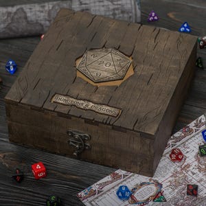 Dungeons and dragons Dice box and tray Dice vault organizer Dice tower wood Personalized dice box Dice tray and storage, RPG dice box
