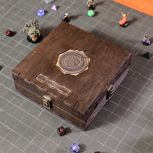 Dice box and tray with tablet slot, Rolling dice tray, Dice tower with tray, Dice Storage, Dice Organizer, Dice vault, RPG dice gifts