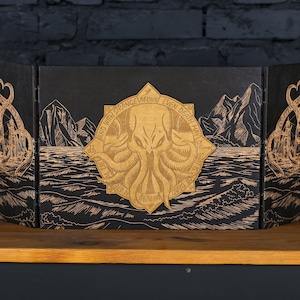 dm screen cthulhu, Kraken Dungeon Master screen wood magnetic, Cthulhu Rising, Dungeon Master gifts, Cthulhu RPG gamer dnd gift for him