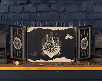 Game master screen, dm screen, gothic dm screen with initiative tracker, Pathfinder gm screen Viking dungeon master gifts