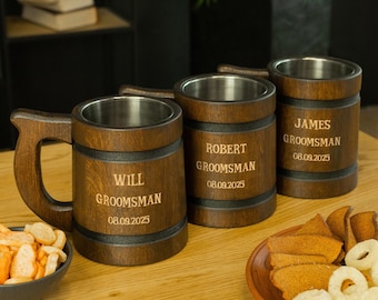 Personalized Groomsmen Gifts, Custom Groomsmen Beer Mugs, Engraved beer tankard, Unique Wedding Groomsman Gift, Groomsmen Proposal Beer Mug