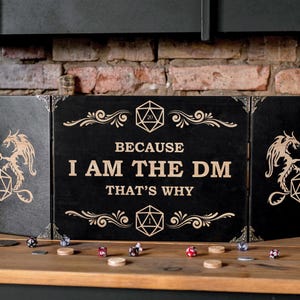 Tela DM, tela de madeira magnética do Dungeon Master, tela DM DND, Pathfinder, presentes para jogadores de Dungeon Master para homens, presente de Natal para homens