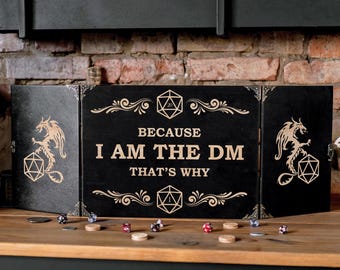 Écran Dm, Dungeon master screen bois magnétique, dnd dm screen, Pathfinder, cadeaux Dungeon Master Gamer pour homme, cadeau de Noël pour homme