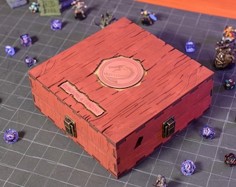 Dice box and Tray, Dice tower,  storage, vault, Wooden RPG dice box, Dungeons and Dragons gifts