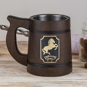 Prancing Pony Mug, Lord of the Rings Mug, Wooden Beer Mug, Tankard, Wooden  Tankard, Wood Tankard, Beer Mug, Wood Mug, Groomsmen Gift, 20oz 