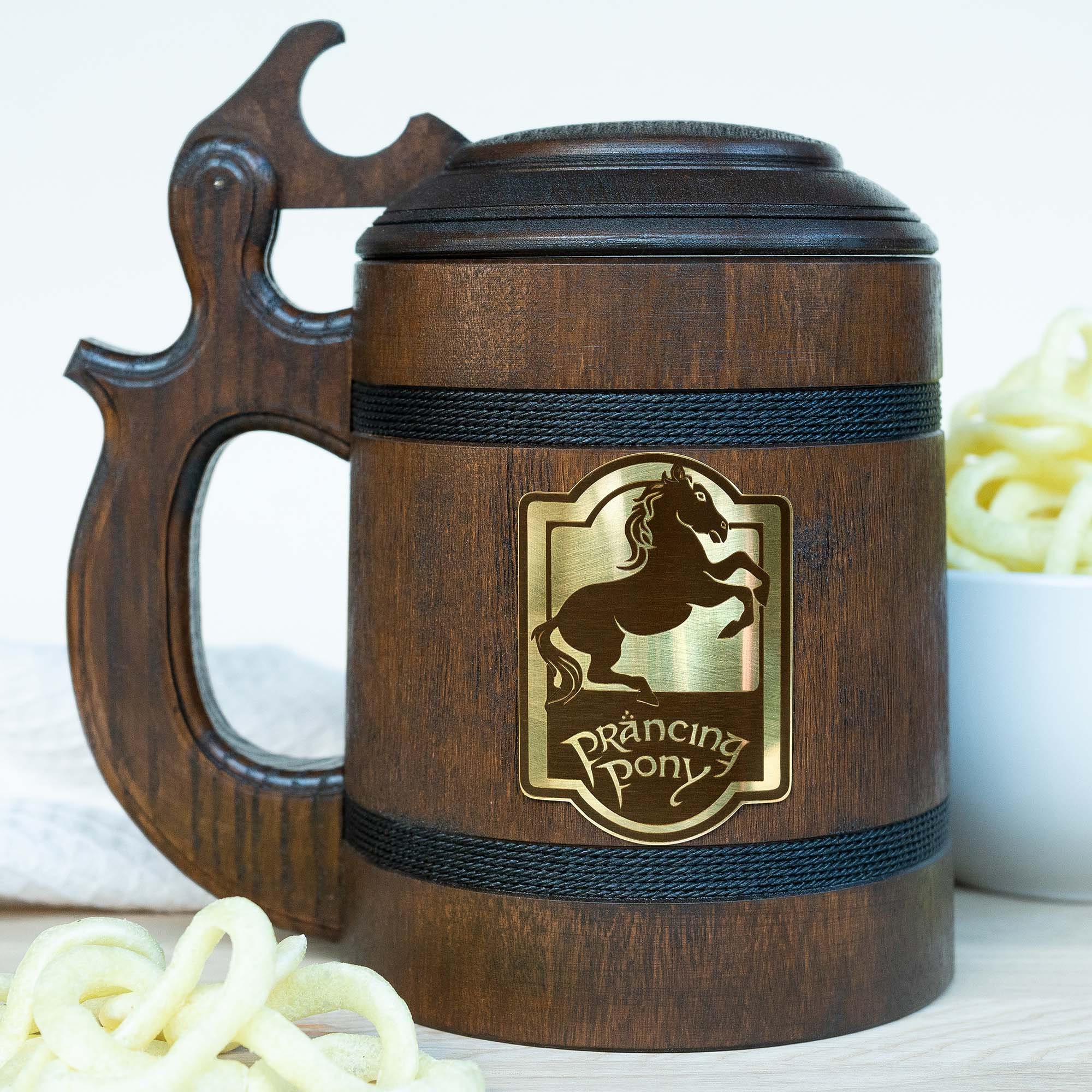 Prancing Pony Mug, Lord of the Rings Mug, Wooden Beer Mug, Tankard, Wooden  Tankard, Wood Tankard, Beer Mug, Wood Mug, Groomsmen Gift, 20oz 