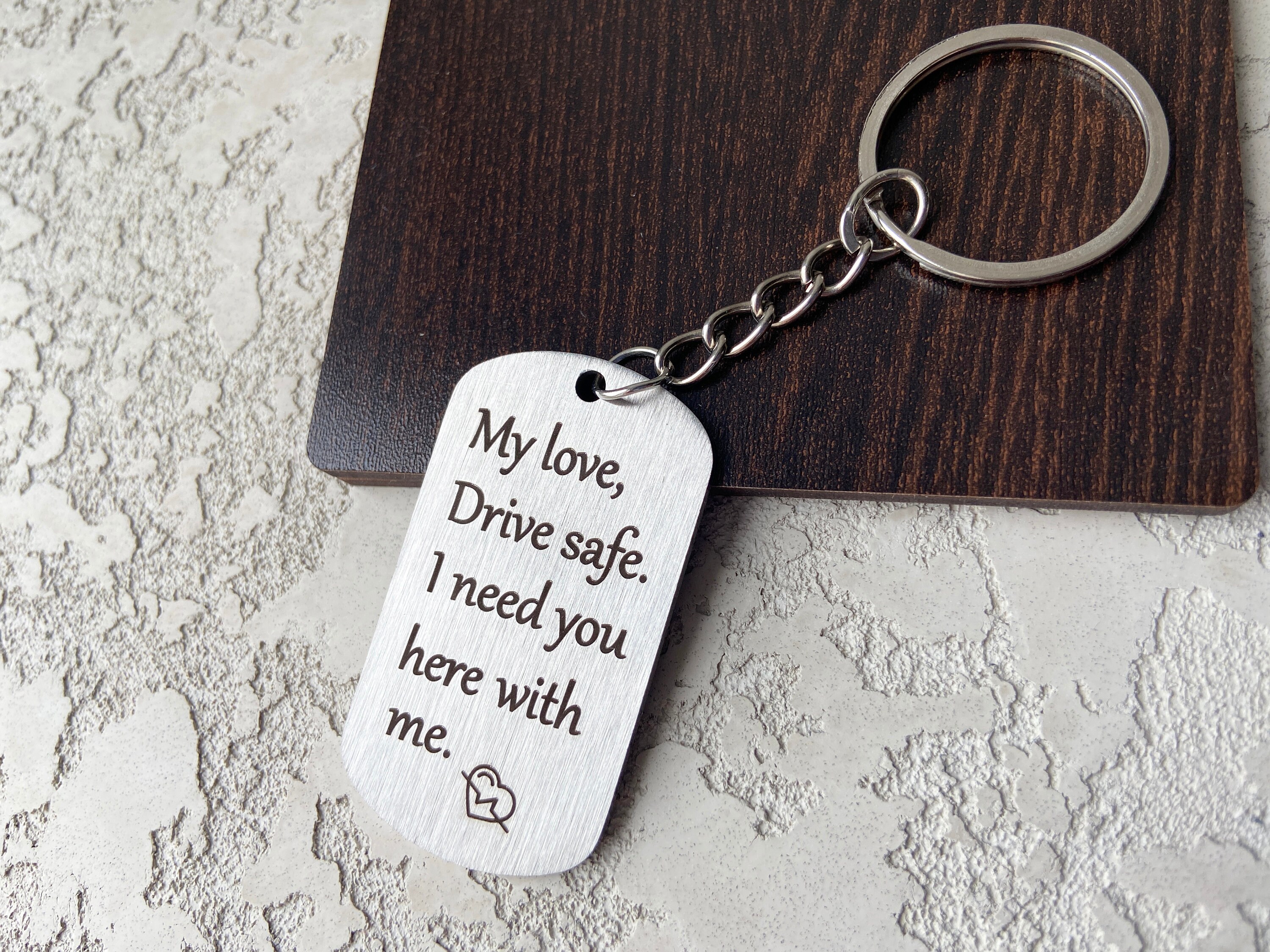 Drive safe keychainCustom engraved keychain Custom photo Etsy