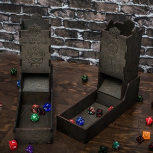 Custom dungeon master screen, Wooden RPG screen, dm screen magnetic wood with dice towers, Mystic dnd dm screen with initiative tracker image 9