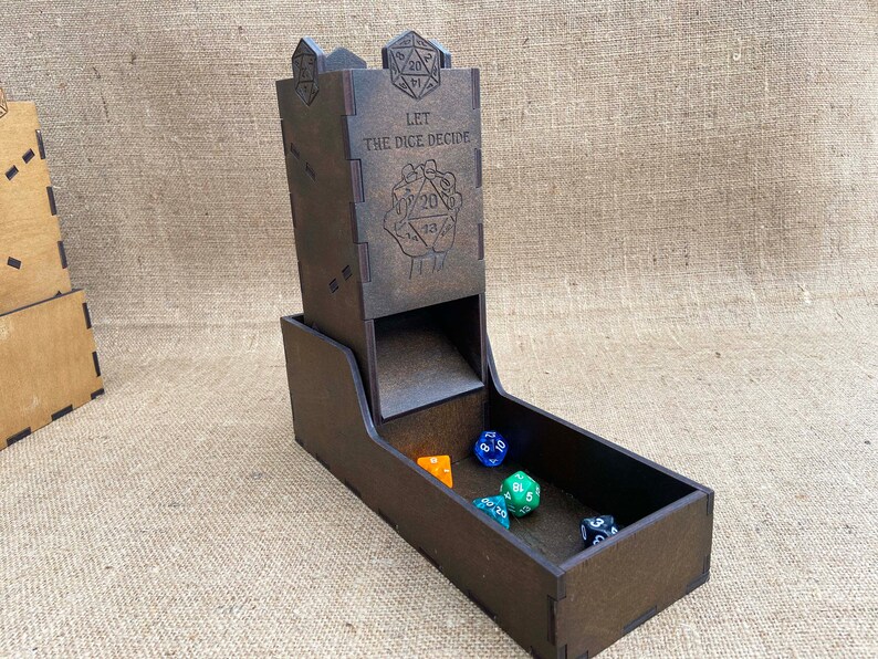 Dice Tower Wood Dice Tower Dnd Dungeons and Dragons Dnd Etsy